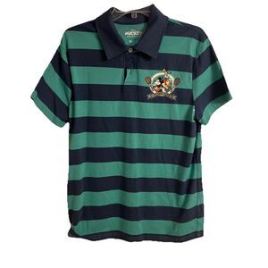 Disney Polo Shirt‎ Unisex Medium Blue Green Short Sleeve Tennis Club